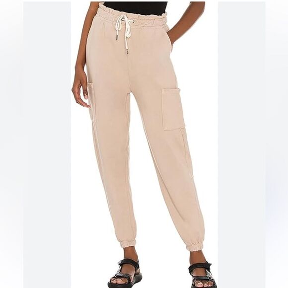 n: philanthropy Cargo Drawstring Sweatpants Beige Tan Size XL NEW - Picture 1 of 10